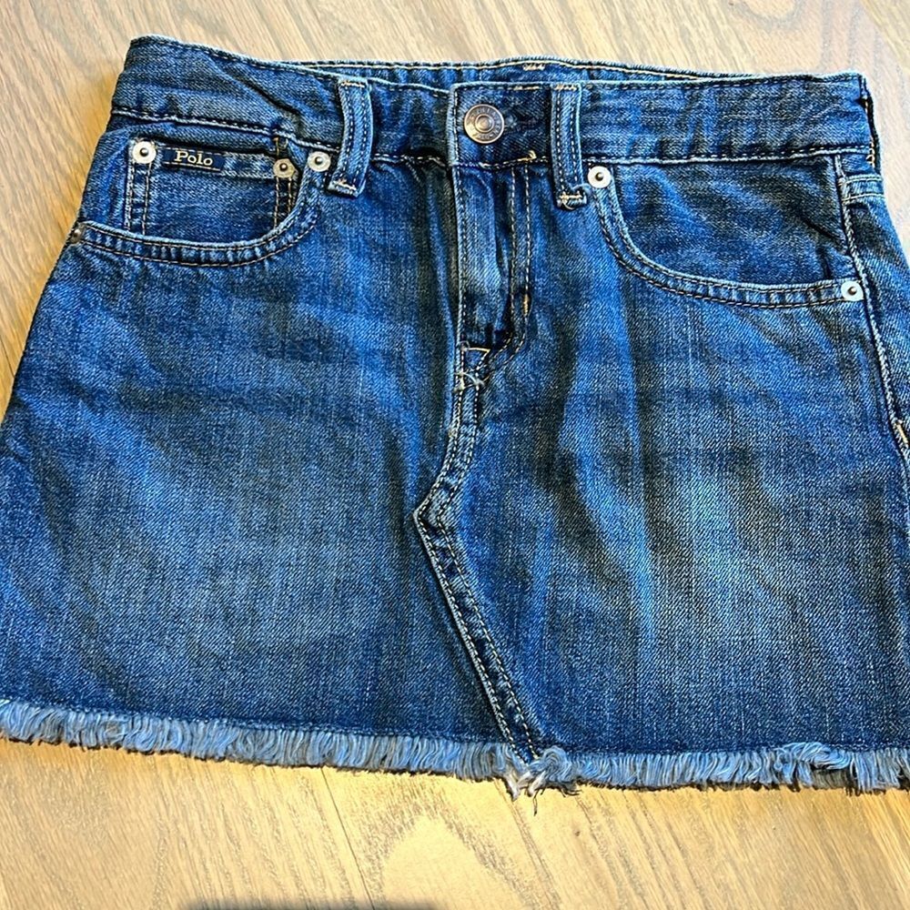 Ralph Lauren Polo Denim Frayed Skirt Size 7